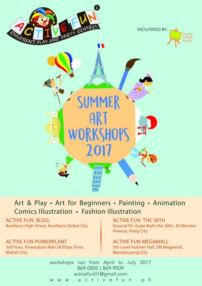 YAS Summer Art Workshop Poster 2017 A3 Active Fun
